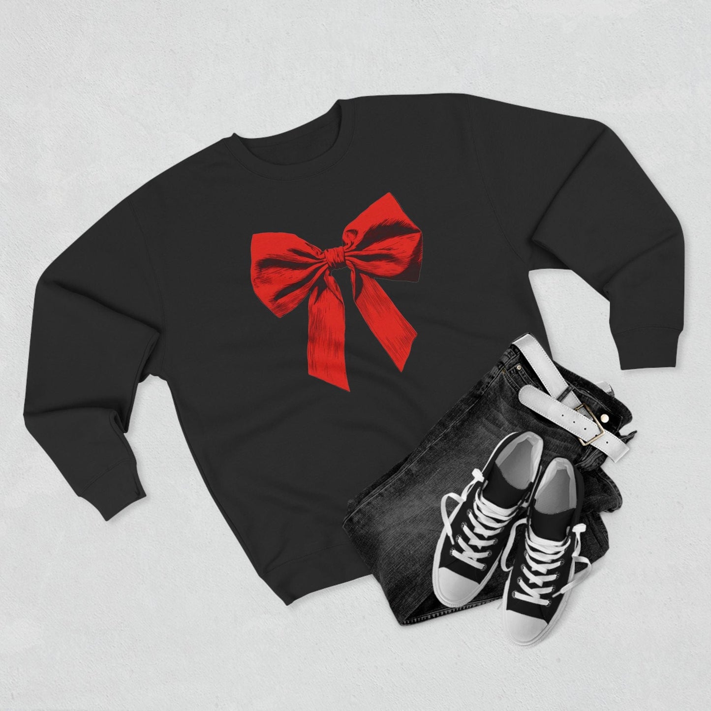 Fleece Sweatshirt, Red Bow