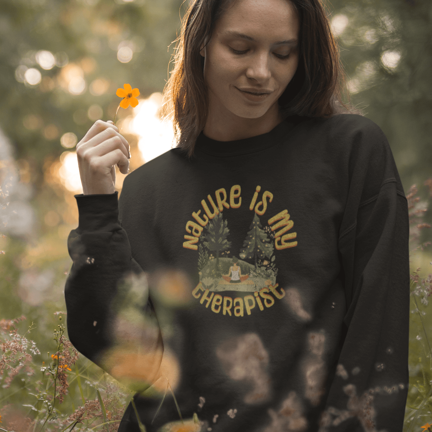 Organic Sweatshirt, Nature Is My Therapist