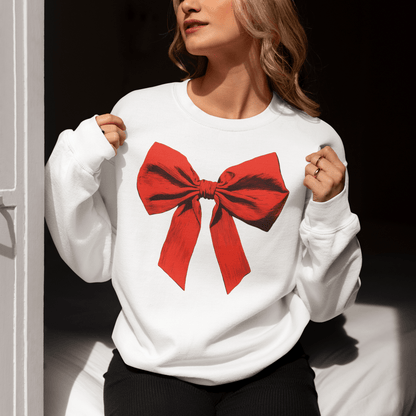 Fleece Sweatshirt, Red Bow