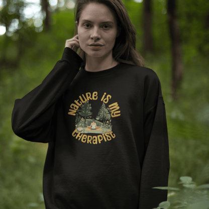 Organic Sweatshirt, Nature Is My Therapist